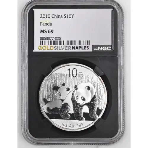 2010 - 1oz Panda Silver Coin - China 10Yn - NGC MS69 (S18A-B22)